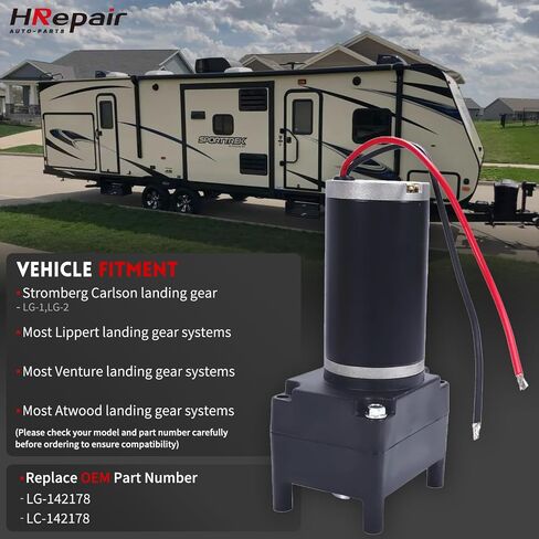 RV 5th Wheel Landing Gear Motor Fits for Lippert Venture ، Atwood ، Stromberg Carlson ، Electric RV Jack Motor 丨 استبدال LG-142178-Black in Saudi Arabia