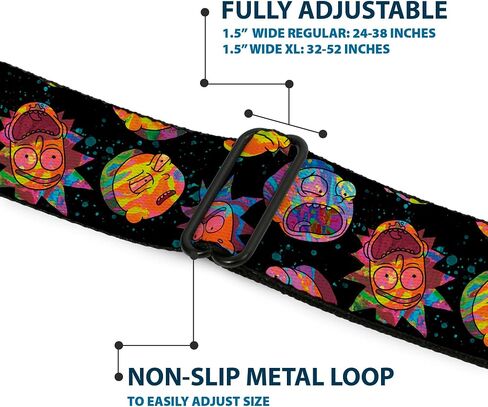 Rick and Morty Belt, Seatbelt Buckle Belt, Rick and Morty Vaporwave Expressions Scattered Multi Color, Adjustable in Saudi Arabia