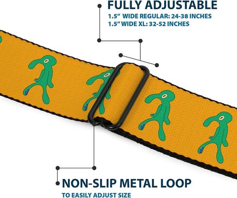 Nickelodeon Belt, Seatbelt Buckle Belt, SpongeBob Squidward Bold and Brash Painting Orange Green, Adjustable in Saudi Arabia