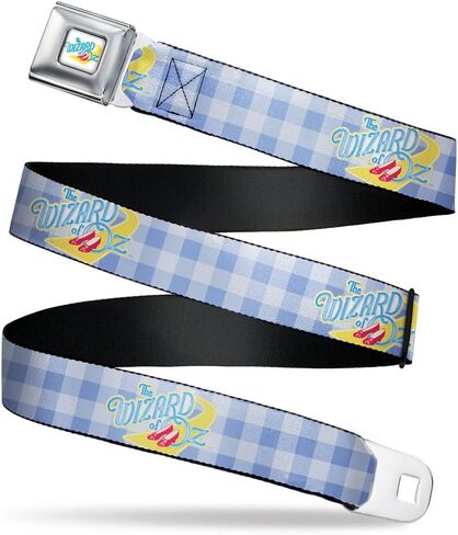 Movies Belt, Seatbelt Buckle Belt, The Wizard of Oz Logo Gingham Checker Blues, Adjustable in Saudi Arabia