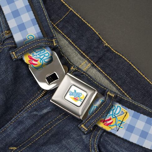 Movies Belt, Seatbelt Buckle Belt, The Wizard of Oz Logo Gingham Checker Blues, Adjustable in Saudi Arabia