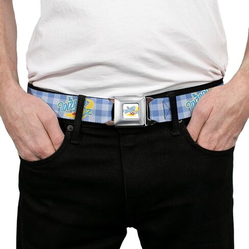 Movies Belt, Seatbelt Buckle Belt, The Wizard of Oz Logo Gingham Checker Blues, Adjustable in Saudi Arabia