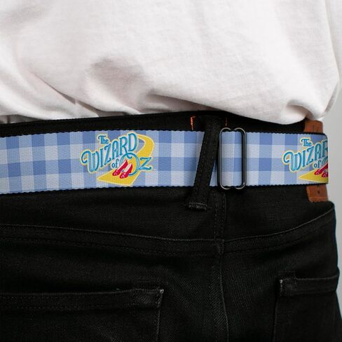 Movies Belt, Seatbelt Buckle Belt, The Wizard of Oz Logo Gingham Checker Blues, Adjustable in Saudi Arabia
