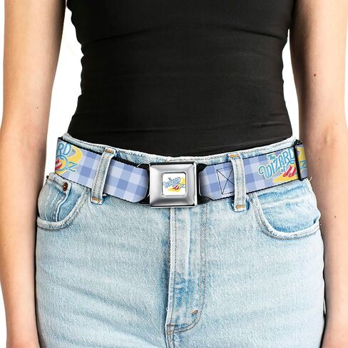 Movies Belt, Seatbelt Buckle Belt, The Wizard of Oz Logo Gingham Checker Blues, Adjustable in Saudi Arabia