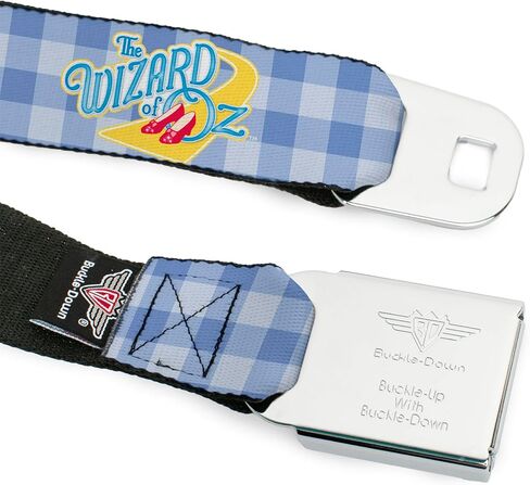 Movies Belt, Seatbelt Buckle Belt, The Wizard of Oz Logo Gingham Checker Blues, Adjustable in Saudi Arabia
