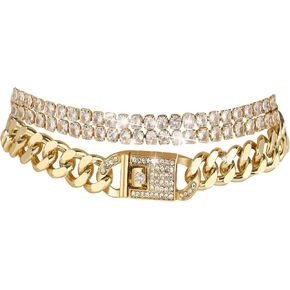 14K Gold Anklets for Women Waterproof Rhinestone Ankle Bracelet Layered Cuban Link Chain Diamond Anklet Beach Jewelry for Women in Kuwait