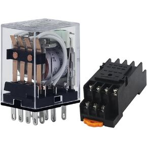 ترحيل my4p HH54p My4nj Coil General DPDT Micro Mini Coledsnetic Sway مع قاعدة المقبس LED 12V DC in Kuwait