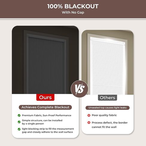 Allesin zen No Drill Cellular Shades, Blackout Honeycomb Shades Cordless for Window Blinds, Easy Install UV Protection Shades for Home, Office, Bedroom, Custom Size-White Frame（with Shading Edge） in Kuwait