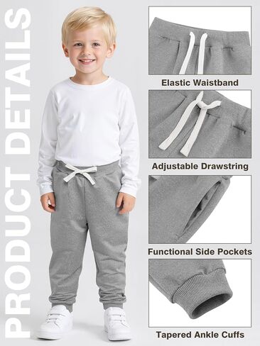 Resinta 3 Pack Toddler Boys Sweatpants Kids Active Jogger Pants Boys Disual Athletic Pantic On Pants مع جيوب الرباط in Saudi Arabia