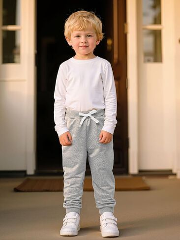 Resinta 3 Pack Toddler Boys Sweatpants Kids Active Jogger Pants Boys Disual Athletic Pantic On Pants مع جيوب الرباط in Saudi Arabia