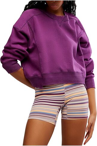 Free People Women's Intercept Pullover, Black Cherry in Saudi Arabia
