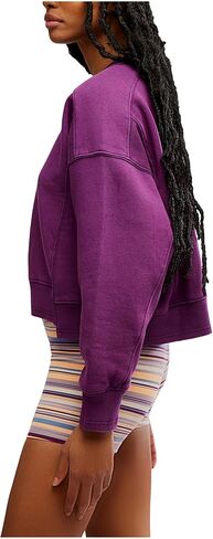Free People Women's Intercept Pullover, Black Cherry in Saudi Arabia