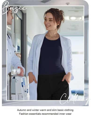 4 Pack Women's Underscrub Shirts Nurse Undershirts Long Sleeve Crewneck Slim Fit Tops Soft Stretchy Basic Tee in Saudi Arabia