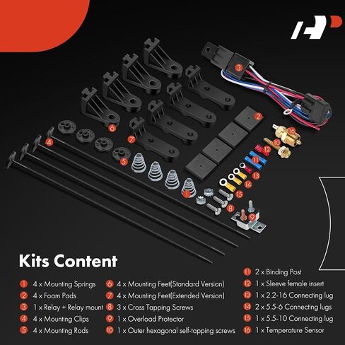 A-Premium 10 '' 10 بوصة مروحة الرادياتير الكهربائية 900 متر مكعب/ساعة ، 12 فولت 80W مع طقم ترحيل مفتاح الأسلاك الترموستات in Kuwait