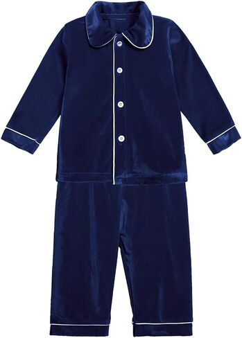 MyGBCPJS Kids Winter Pajamas PJS مجموعة الأولاد الفتيات 2 قطعة مخملية طويلة الأكمام أعلى + سروال ناع in Kuwait
