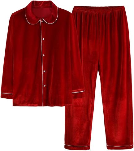 MyGBCPJS Kids Winter Pajamas PJS مجموعة الأولاد الفتيات 2 قطعة مخملية طويلة الأكمام أعلى + سروال ناع in Kuwait