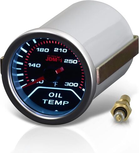 AJP Distributors Performance Racing Universal JDM Sport Smoke Tint Analog Needle 2" INCH 52MM Oil Temperature Meter Gauge 100-300°F Degrees Fahrenheit Electric LED Multicolor Display Monitor Upgrade in Saudi Arabia