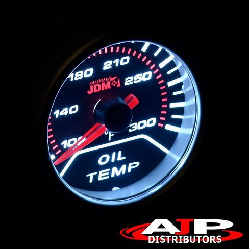 AJP Distributors Performance Racing Universal JDM Sport Smoke Tint Analog Needle 2" INCH 52MM Oil Temperature Meter Gauge 100-300°F Degrees Fahrenheit Electric LED Multicolor Display Monitor Upgrade in Saudi Arabia