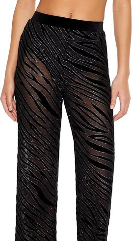 Forever 21 Womens Cheer Sequin Zebra Flare Pants in Saudi Arabia