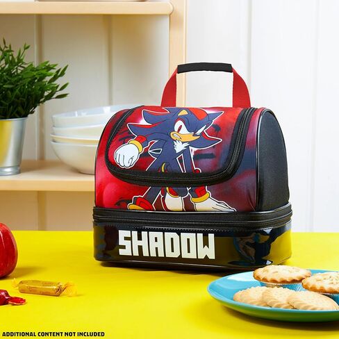 احصل على اتجاه Sonic the Hedgehog Lunch Box Shadow معزول مع مقصورتين للأطفال المراهقين Travel Picnic Beach (Black Shadow) in Kuwait