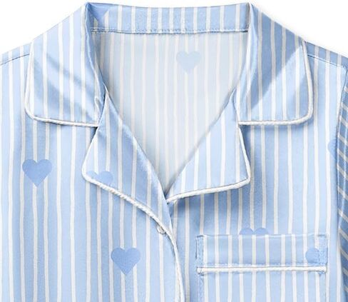 LQSZ Girls Pajamas Set Satin 2PCS Sleepwear 3-10 Years Kids Silky Button-Down Shorts Set in Kuwait