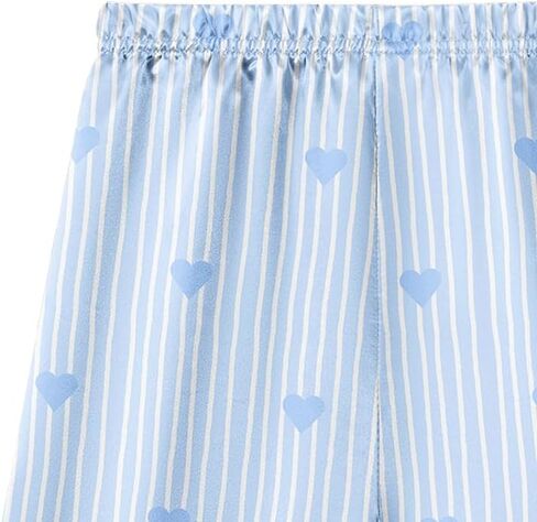 LQSZ Girls Pajamas Set Satin 2PCS Sleepwear 3-10 Years Kids Silky Button-Down Shorts Set in Kuwait