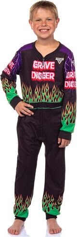 Intimo Monster Jam Grave Digger Union Union Suit Kids Fleece Monster Truck One Piece Pajamas in Saudi Arabia