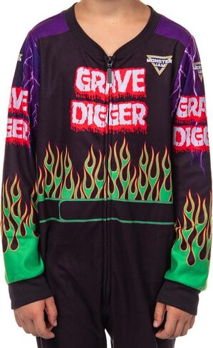 Intimo Monster Jam Grave Digger Union Union Suit Kids Fleece Monster Truck One Piece Pajamas in Saudi Arabia