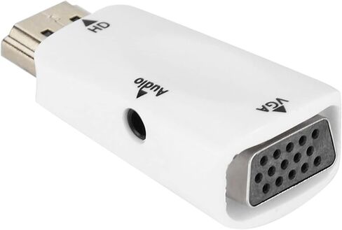 محول محول Sonew HD 1080P أنثى إلى VGA أنثى مع كابل إخراج صوت 3.5 مم للكمبيوتر/الكمبيوتر المحمول/DVD/سطح المكتب/اللوحة المسطحة/STB الرقمي/المشغل (أبيض) in Kuwait