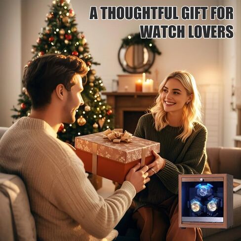 Watch Winder for Automatic Watches 3 Watch Winder with LED Light, 4 Rotation Modes Watch Turner, Super Quiet Motor, Memory Foam Pillows, Adapter Included, Luxury Gift for Men & Women in Saudi Arabia