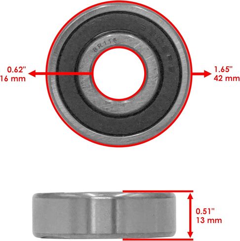 Caltric 6302-2rdqe6 6302-2RS Ball Bearings Rubber Rubber Sealed 16x42x13 mm in Kuwait
