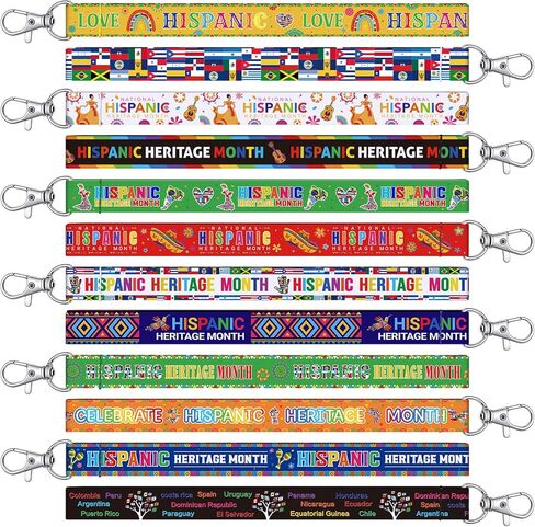 Sureio 120 PCS Hispanic Heritage Lanyard Keychains Homps Bulk Epanish Language Contran in Saudi Arabia