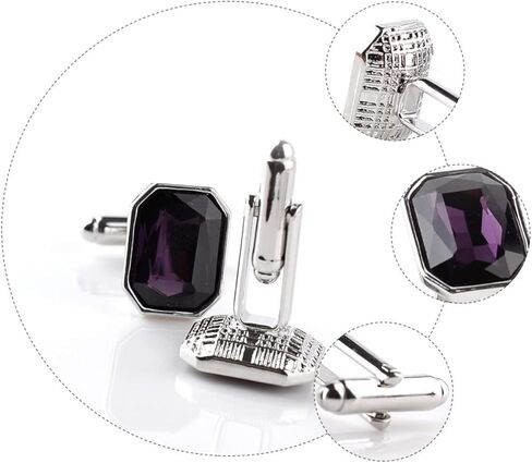 1pair Stylish Rhinestone Cufflinks for Dress Shirts Elegant Sleeve Buttons for Tuxedo Formal Occasions Comfortable Fit Unique Design for Weddings and Parties in Kuwait