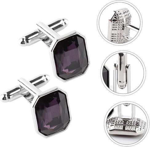 1pair Stylish Rhinestone Cufflinks for Dress Shirts Elegant Sleeve Buttons for Tuxedo Formal Occasions Comfortable Fit Unique Design for Weddings and Parties in Kuwait