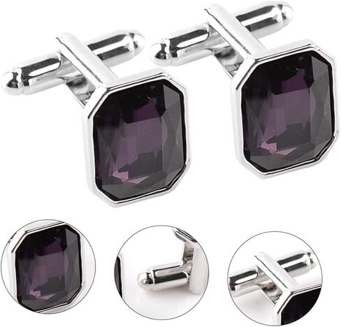 1pair Stylish Rhinestone Cufflinks for Dress Shirts Elegant Sleeve Buttons for Tuxedo Formal Occasions Comfortable Fit Unique Design for Weddings and Parties in Kuwait