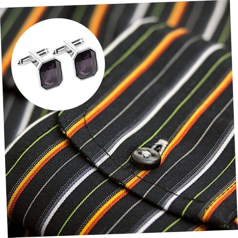 1pair Stylish Rhinestone Cufflinks for Dress Shirts Elegant Sleeve Buttons for Tuxedo Formal Occasions Comfortable Fit Unique Design for Weddings and Parties in Kuwait