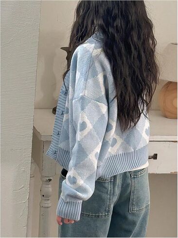 Floerns Girl's لطيف القلب طباعة الأكمام طويلة مفتوحة Cardigan سترة سترة الأزرار Up in Saudi Arabia