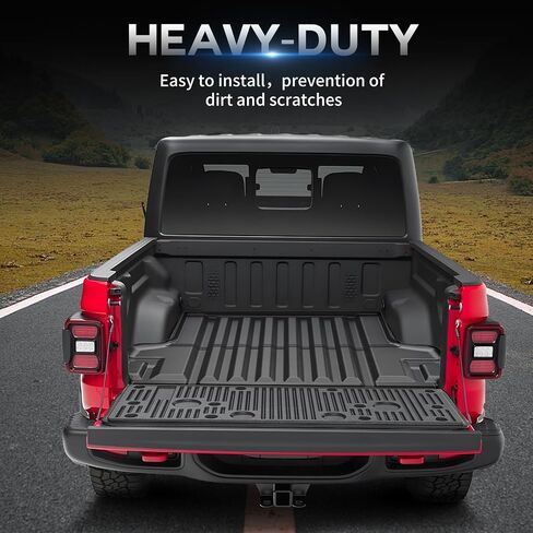 Truck Bed Mat Compatible with 2020-2025 Jeep Gladiator JT Bed Mat Tailgate Liner TPE Replacement for 2020 2021 2022 2023 2024 2025 Jeep Gladiator Accessories(Truck Bed Liner+Tailgate Mat) in Saudi Arabia