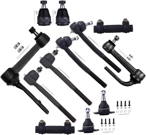 SCITOO 12PC Front Suspension Kit for Chevrolet Astro for GMC Safari Inner Tie Rod Ends Lower Ball Joints Outer Tie Rod Ends Upper Ball Joints Idler Arm Idler Arm Adjusting Sleeve Auto Parts in Saudi Arabia