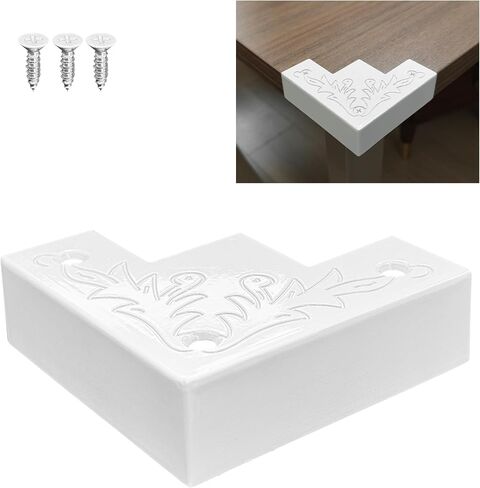 Black Metal Corner Protector 3.3 * 3.3 * 1 in Decorative Wood Funiture 4pcs Barn Sliding Door Corner Guards Metal Table Corner Antirust Zinc Alloy Edge Cover Bracket with Screw in Saudi Arabia