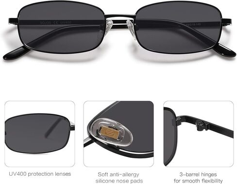 SOJOS Trendy Small Y2k Rectangle Sunglasses Womens Mens, Retro Narrow Chic Thin Skinny Sunnies SJ1187 in Saudi Arabia