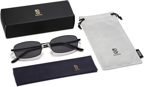 SOJOS Trendy Small Y2k Rectangle Sunglasses Womens Mens, Retro Narrow Chic Thin Skinny Sunnies SJ1187 in Saudi Arabia