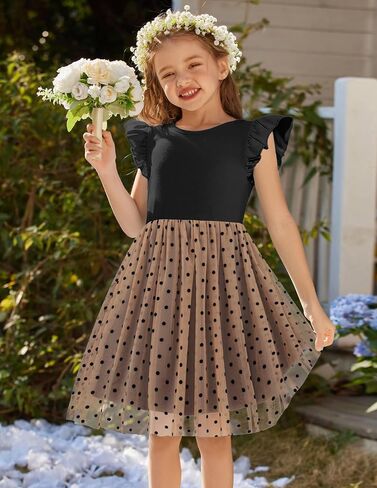 Flypigs Toddler Tutu Dress Girls Ruffle Tulle Dresses Cute Summer Party Princess Sundress for 2-7Y in Saudi Arabia
