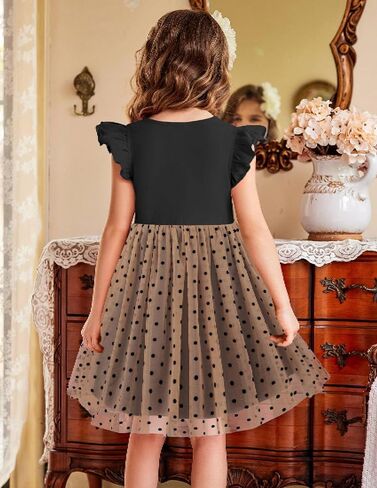Flypigs Toddler Tutu Dress Girls Ruffle Tulle Dresses Cute Summer Party Princess Sundress for 2-7Y in Saudi Arabia
