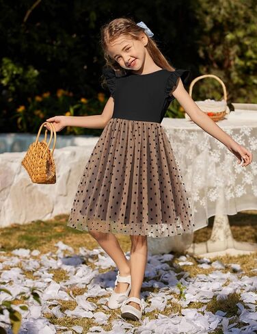 Flypigs Toddler Tutu Dress Girls Ruffle Tulle Dresses Cute Summer Party Princess Sundress for 2-7Y in Saudi Arabia
