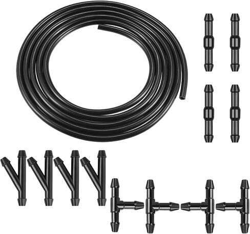13PCS Car Windshield Washer Hose Kit, Includes 12 Hose Connectors and 1 4M Washer Fluid Hose, Windshield Repair Kit, Universal Accessories for Connect Water Pump and Nozzle in Saudi Arabia