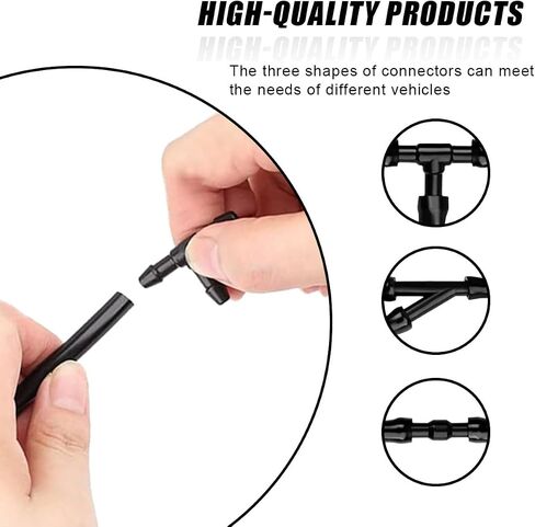 13PCS Car Windshield Washer Hose Kit, Includes 12 Hose Connectors and 1 4M Washer Fluid Hose, Windshield Repair Kit, Universal Accessories for Connect Water Pump and Nozzle in Saudi Arabia