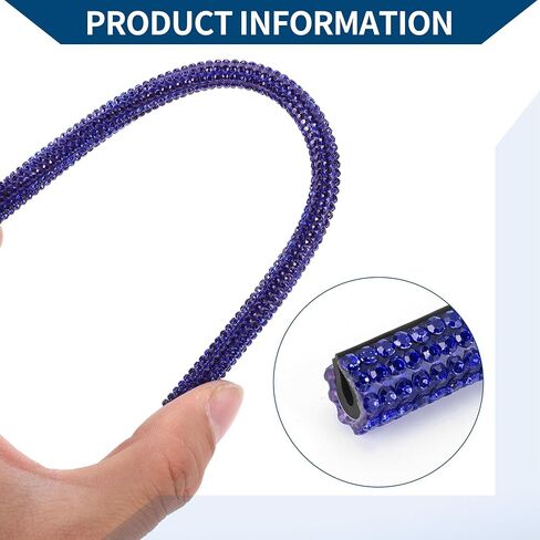 Air Vent Decoration Strip/for All Straight Air Vent Outlet for Car Interior Air Vent Decoration Strip/Durable PVC, Rhinestones / 10 Pcs Dark Blue in Saudi Arabia