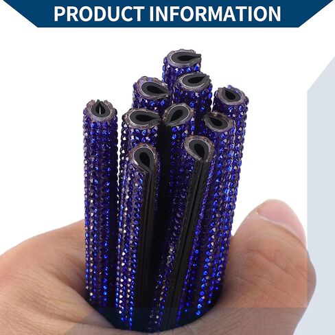 Air Vent Decoration Strip/for All Straight Air Vent Outlet for Car Interior Air Vent Decoration Strip/Durable PVC, Rhinestones / 10 Pcs Dark Blue in Saudi Arabia