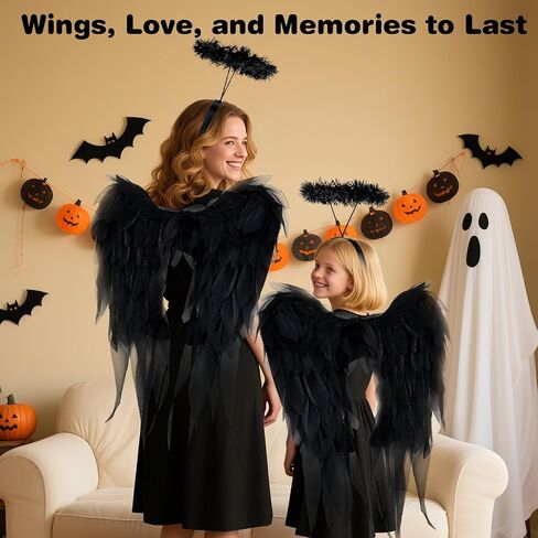 Angel Wings and Halo Headband for Women Girls - White Chiffon Fairy Wings ، Alegant Cortume Accessories for Halloween Christmas Party Cosplay in Kuwait